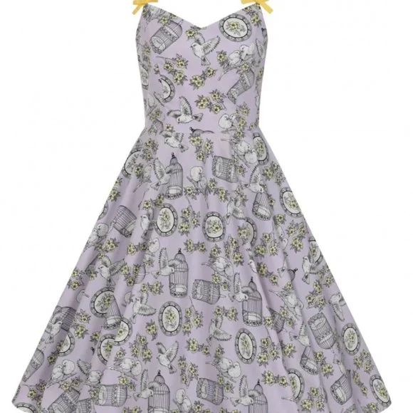 NEW Hell Bunny Lavender Plus Size Birdcage Dress 3X - Picture 3 of 5